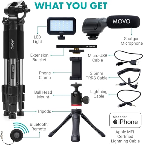 Movo iVlogger Vlogging Kit with Tripod & Mic