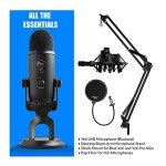 Blue Yeti Microphone Bundle with Boom Arm & Filter