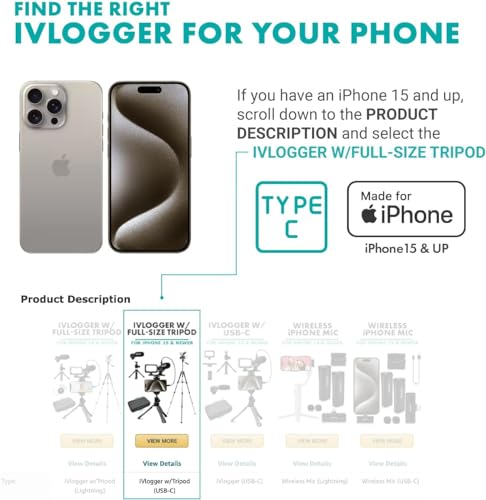 Movo iVlogger Vlogging Kit with Tripod & Mic