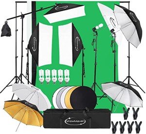 ShowMaven Softbox Lighting Kit with Backdrop