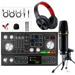 Podcast Equipment Bundle with Condenser Microphone & Mixer