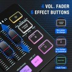 FIFINE Gaming Microphone and RGB Mixer Set