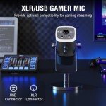 FIFINE Gaming Microphone and RGB Mixer Set