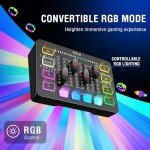 FIFINE Gaming Microphone and RGB Mixer Set