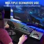 FIFINE Gaming Microphone and RGB Mixer Set