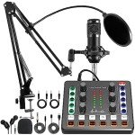 Xisono Podcast Equipment Bundle with Mixer and Microphone
