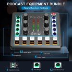 Xisono Podcast Equipment Bundle with Mixer and Microphone