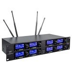 8-Channel Wireless Microphone System with Lavalier & Headsets