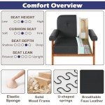 Set of 2 Mid Century Faux Leather Armchairs