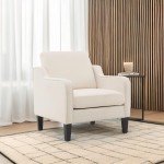 VINGLI Beige Mid-Century Modern Accent Chair