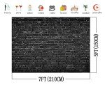 AIIKES 7x5ft Black Brick Wall Backdrop