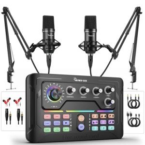 Podcast Equipment Bundle: Mixer & 3.5mm Microphone