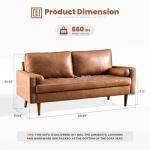 Ovios 70" Mid-Century Modern Suede Loveseat