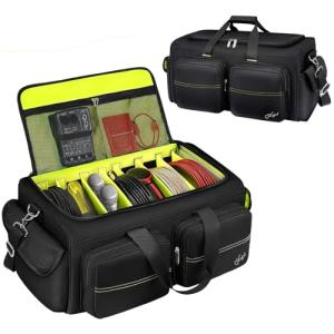 Large Capacity DJ Cable Bag with Pockets