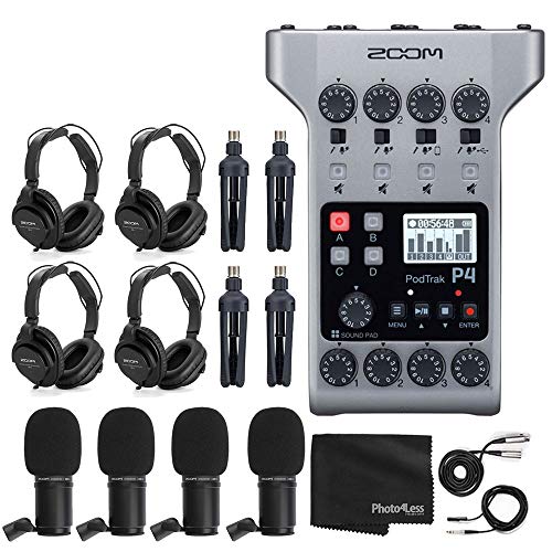 Zoom PodTrak P4 Podcast Starter Kit for Four