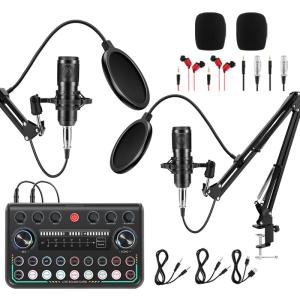 Znclces Podcast Equipment Bundle for 2 Podcasters