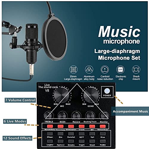 BM800 Podcast Microphone & V8 Sound Card Bundle