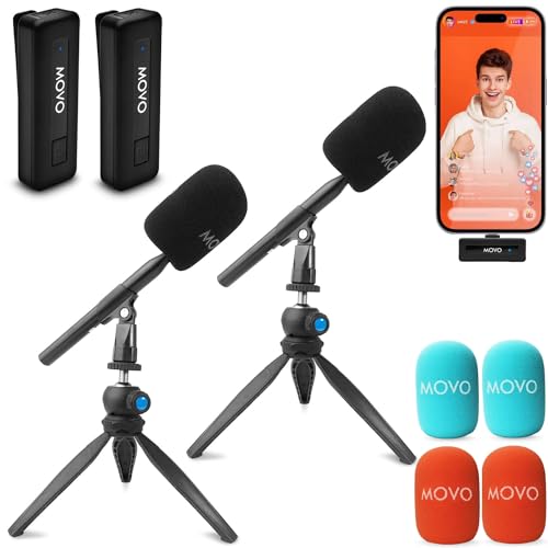 Movo Wireless Mini Microphone Bundle for Podcasting