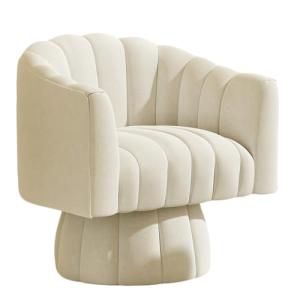 Mid Century Modern swivel accent chair in beige