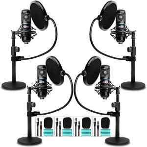 Movo PodPak4T Universal XLR Podcast Microphone Bundle