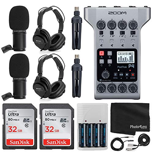 Zoom PodTrak P4 Podcasting Equipment Complete Bundle