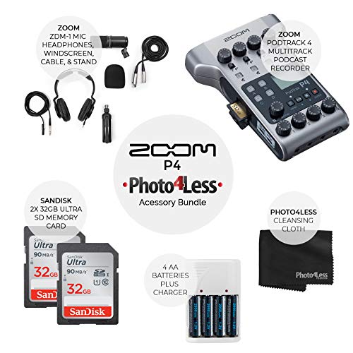Zoom PodTrak P4 Podcasting Equipment Complete Bundle
