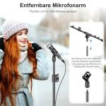 ZOMON Microphone Stand, Tripod Boom Arm Floor Mic Stand Height Adjustable Heavy Duty with Carrying Bag 2 Mic Clips 3/8" to 5/8" Adapter for Singing Podcast for Blue Yeti Shure SM58 SM48 Samson Q2U