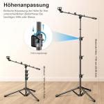 ZOMON Microphone Stand, Tripod Boom Arm Floor Mic Stand Height Adjustable Heavy Duty with Carrying Bag 2 Mic Clips 3/8" to 5/8" Adapter for Singing Podcast for Blue Yeti Shure SM58 SM48 Samson Q2U