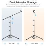 ZOMON Microphone Stand, Tripod Boom Arm Floor Mic Stand Height Adjustable Heavy Duty with Carrying Bag 2 Mic Clips 3/8" to 5/8" Adapter for Singing Podcast for Blue Yeti Shure SM58 SM48 Samson Q2U