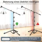 ZOMON Microphone Stand, Tripod Boom Arm Floor Mic Stand Height Adjustable Heavy Duty with Carrying Bag 2 Mic Clips 3/8" to 5/8" Adapter for Singing Podcast for Blue Yeti Shure SM58 SM48 Samson Q2U