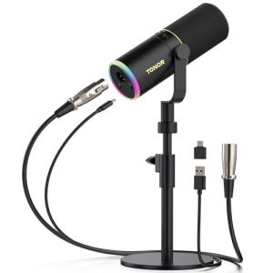 TONOR Dynamic Gaming Mic with RGB Light & Mute