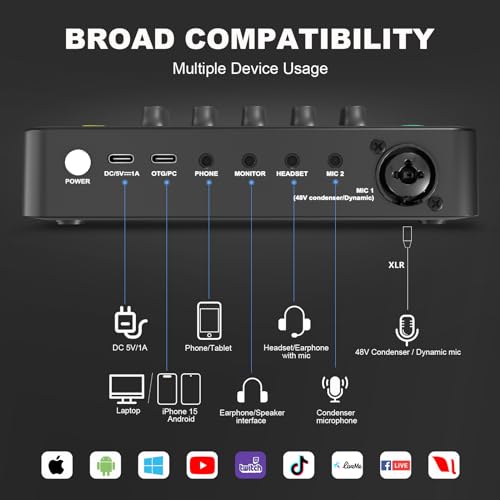 Podcast Bundle: XLR Mic, Audio Interface, Bluetooth