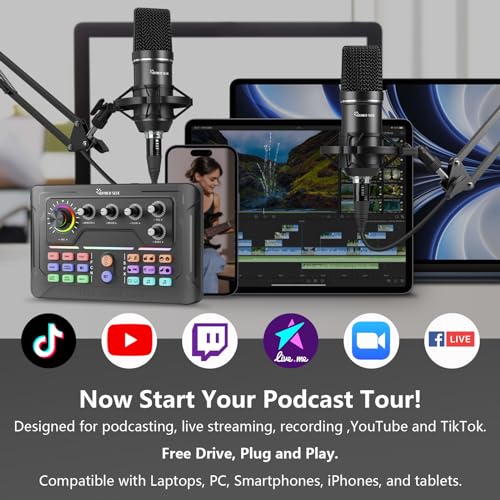 Podcast Equipment Bundle: Mixer & 3.5mm Microphone