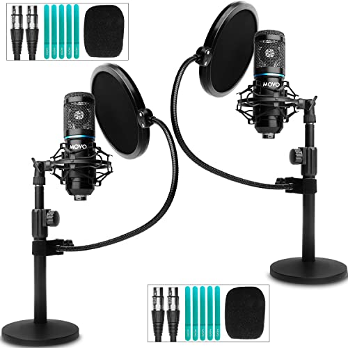 Movo PodPak2T XLR Microphone Bundle for Podcasters