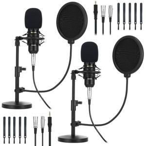 4-Pack Cardioid Condenser Microphones for Podcasting
