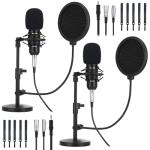 4-Pack Cardioid Condenser Microphones for Podcasting