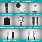 4-Pack Cardioid Condenser Microphones for Podcasting