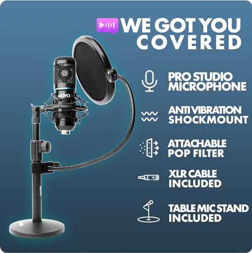 Movo PodPak2T XLR Microphone Bundle for Podcasters