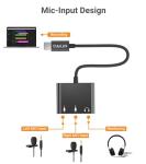 Cubilux Dual TRS Microphone to USB Adapter