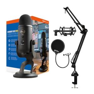 Blue Yeti Microphone Bundle with Boom Arm & Filter