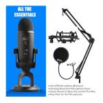 Blue Yeti Microphone Bundle with Boom Arm & Filter