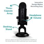 Blue Yeti Microphone Bundle with Boom Arm & Filter