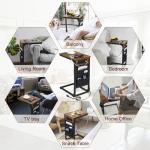 C Shaped End Tables with Charging Station, 2-Pack