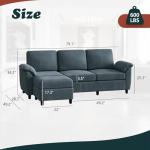 Vongrasig 79" L-Shaped Sofa Couch - Gray