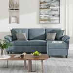 Vongrasig 79" L-Shaped Sofa Couch - Gray