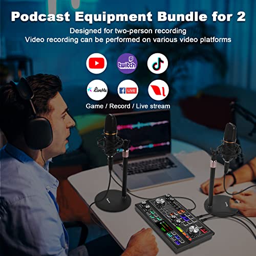 Podcast Equipment Bundle: Mixer, Mic & Interface