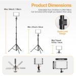 EMART Led Photography Lighting Kit, 2 Pcs Dimmable Continuous Portable Studio Lights with 54 inch Adjustable Tripod Stand for Lighting for Video Recording, Photoshoot, YouTube, Game Streaming