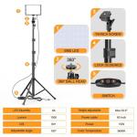 EMART Led Photography Lighting Kit, 2 Pcs Dimmable Continuous Portable Studio Lights with 54 inch Adjustable Tripod Stand for Lighting for Video Recording, Photoshoot, YouTube, Game Streaming