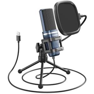 TONOR USB Cardioid Microphone with Tripod & Pop Filter