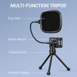 TONOR USB Cardioid Microphone with Tripod & Pop Filter